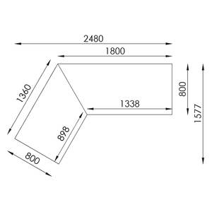 Bureau d’angle eDJUST I Imitation chêne de Sonoma / Gris platine - Alignement à droite