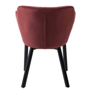Gestoffeerde stoel Berri fluweel/massief eikenhout - bordeauxrood/donker eikenhout