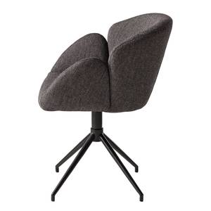 Gestoffeerde stoel Korri draaibaar - geweven stof/metaal - donkergrijs/zwart