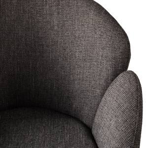 Gestoffeerde stoel Korri draaibaar - geweven stof/metaal - donkergrijs/zwart
