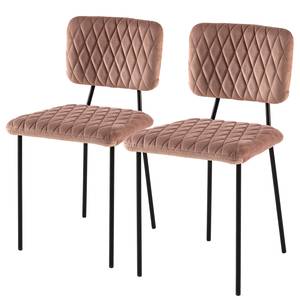 Eetkamerstoelen Tarup (set van 2) fluweel/metaal - Pastel abrikoos