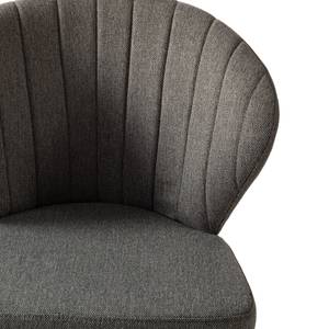 Chaise capitonnée Liroi Tissu / Métal - Gris / Noir