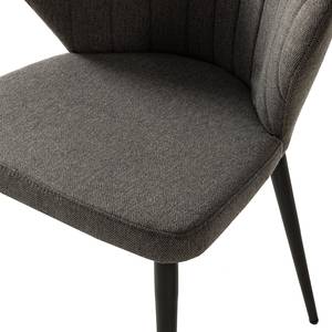 Gestoffeerde stoel Liroi geweven stof/metaal - grijs/zwart