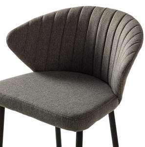 Chaise de bar Liroi Tissu / Métal - Gris foncé / Noir