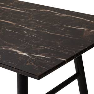 Table Aken Partiellement en chêne massif / Métal - Imitation marbre marron / Chêne foncé