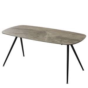 Table ATUBA Céramique / Métal - Gris fumé / Noir