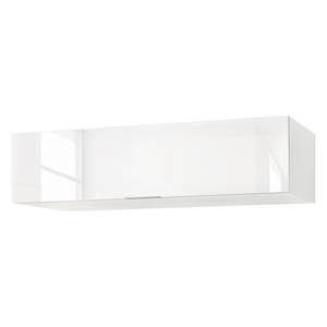 Meuble murale Shino I Verre blanc / Blanc - Largeur : 180 cm