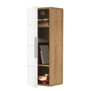 Wandkast Shino II Wit glas/Riviera eikenhouten look