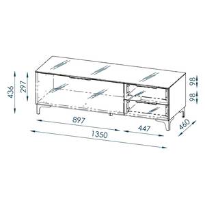 TV-Lowboard Shino II Glas Schwarz / Eiche Riviera Dekor