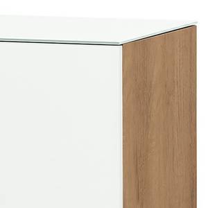 Kast Shino I Wit glas/Riviera eikenhouten look - Hoogte: 109 cm