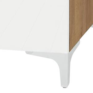 Dressoir Shino III Wit glas/Riviera eikenhouten look