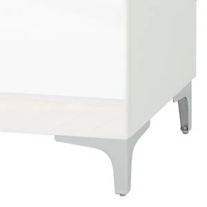 Commode Shino I Verre blanc / Blanc - Hauteur : 77 cm