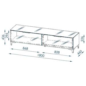 TV-Lowboard Shino V Glas Weiß / Weiß