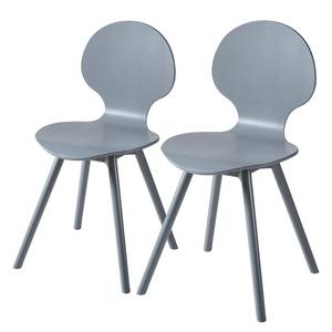 Chaises Patro (lot de 2) Partiellement en bambou massif - Gris