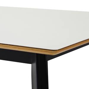 Eettafel Vlore deels massief bamboehout - wit/zwart