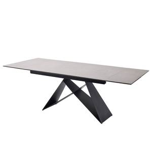 Table Pinna Céramique et verre / Métal - Noir mat - Gris