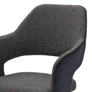 Chaises à accoudoirs Savega (lot de 2) Tissu / Acier inoxydable - Anthracite - Gris foncé