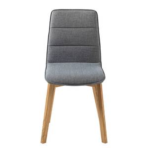 Gestoffeerde stoelen Vallrun (set van 2) geweven stof/massief essenhout - Lichtgrijs