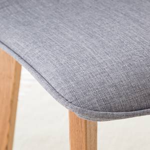 Gestoffeerde stoelen Vallrun (set van 2) geweven stof/massief essenhout - Lichtgrijs