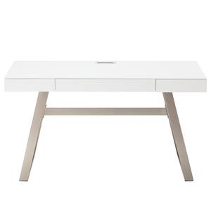 Bureau York Shire Blanc mat / Argenté