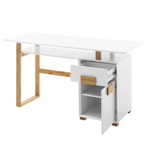 Schreibtisch Deanes Eiche teilmassiv - Weiß / Eiche