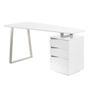 Bureau Tarva mat wit/zilverkleurig - Mat wit