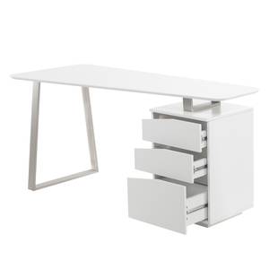 Bureau Tarva mat wit/zilverkleurig - Mat wit