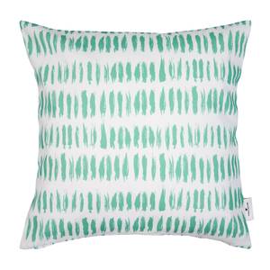 Housse de coussin T-Brushed Lines Coton - Blanc / Vert