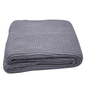 Plaid T-Plain Knit Tissu - Gris