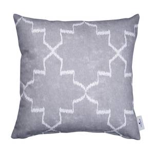 Housse de coussin T-Chalk Drawing Coton - Gris clair / Blanc