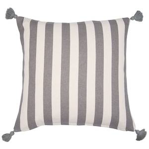 Kissenbezug T-Rustic Stripes Baumwollstoff - Grau / Ecru