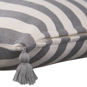 Kissenbezug T-Rustic Stripes Baumwollstoff - Grau / Ecru