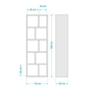 Open kast Berlin matwit - Wit - 70 x 198 cm