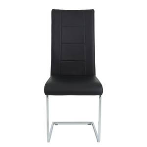 Chaises cantilever Omeri (lot de 2) Imitation cuir / Acier - Chrome - Noir