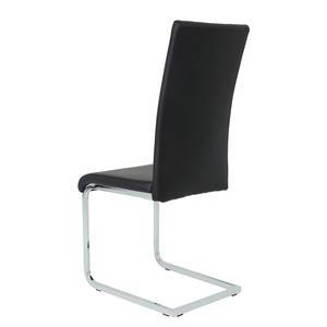 Chaises cantilever Omeri (lot de 2) Imitation cuir / Acier - Chrome - Noir