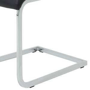 Chaises cantilever Omeri (lot de 2) Imitation cuir / Acier - Chrome - Noir