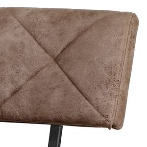 Banc Clay I Microfibre / Acier - Noir / Marron vintage