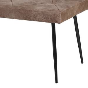 Banc Clay I Microfibre / Acier - Noir / Marron vintage