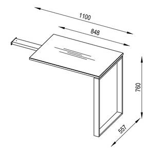 Rallonge Bureau Yes Blanc mat / Sablé mat