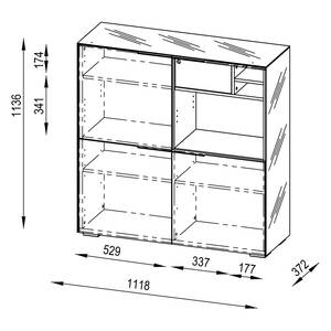 Armoire de bureau YES V Blanc mat / Sablé mat