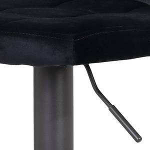 Chaises de bar Irma (lot de 2) Velours / Acier - Noir