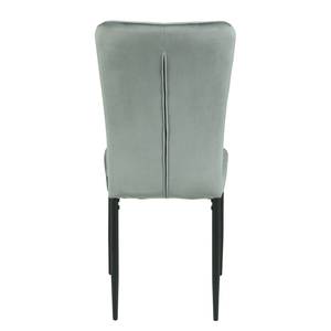 Chaises Ravno (lot de 2) Velours / Acier - Noir - Gris