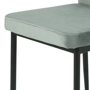 Chaises Ravno (lot de 2) Velours / Acier - Noir - Gris