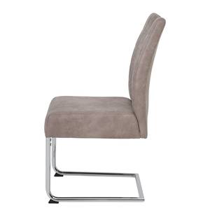 Chaises cantilever Lopten II (lot de 2) Imitation cuir / Acier - Chrome