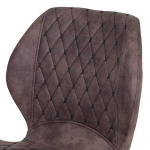 Chaises Ripley (lot de 4) Microfibre / Acier - Anthracite - Marron vintage