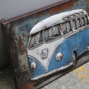 Bild Bus in Blau Eisen - Mehrfarbig