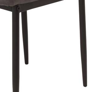 Chaises Liel (lot de 2) Microfibre/ Acier - Noir mat - Anthracite