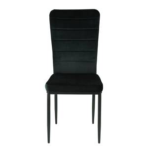 Chaises Ravno (lot de 2) Velours / Acier - Noir - Noir