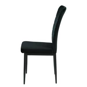 Chaises Ravno (lot de 2) Velours / Acier - Noir - Noir