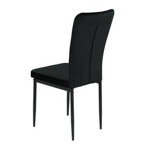 Chaises Ravno (lot de 2) Velours / Acier - Noir - Noir